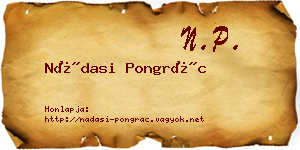 Nádasi Pongrác névjegykártya